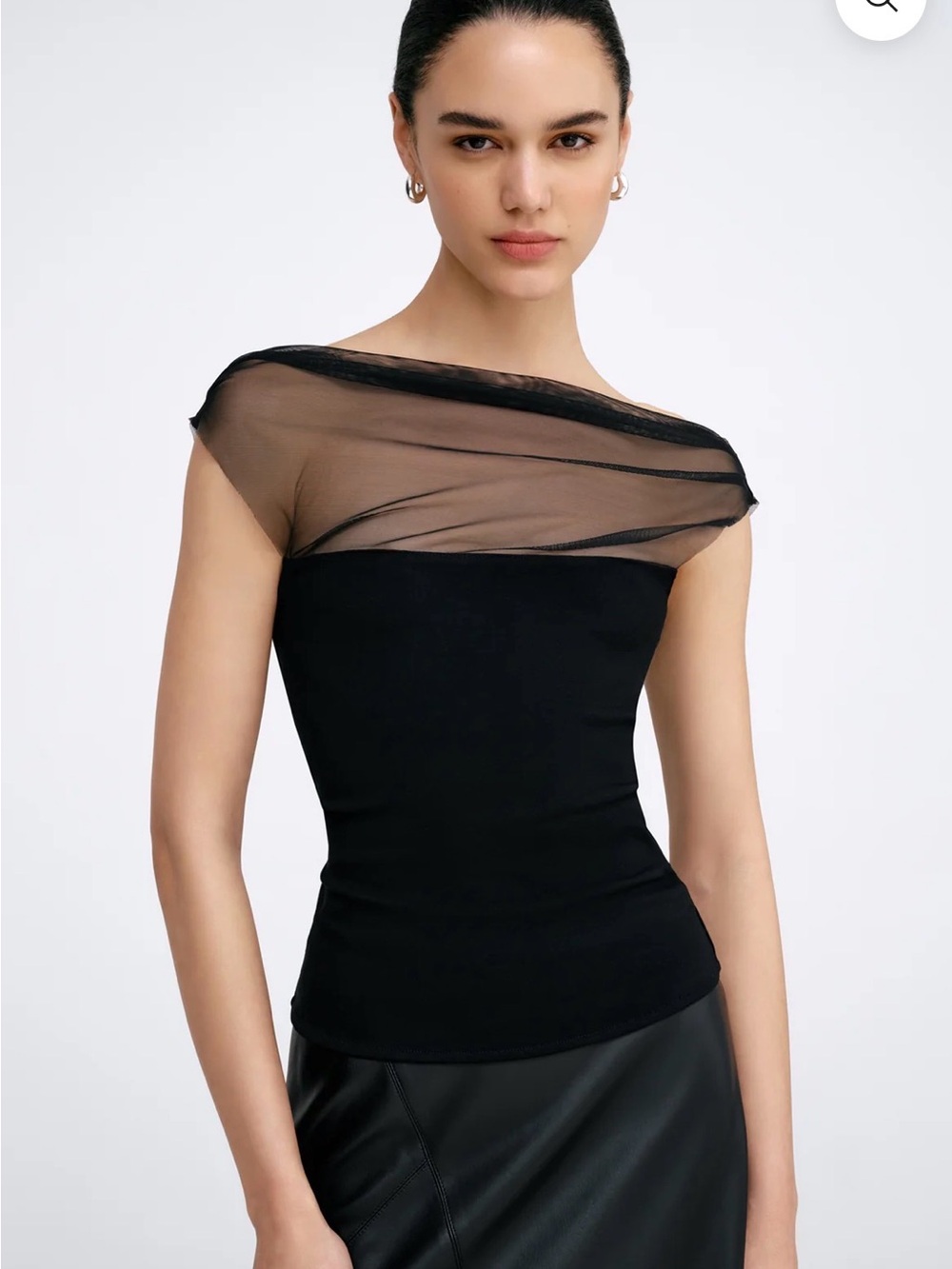 MARELLA Black Women's Top with Branded Neck Label